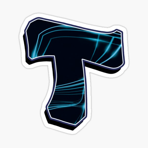 Letter T - Back/Blue lines Sticker