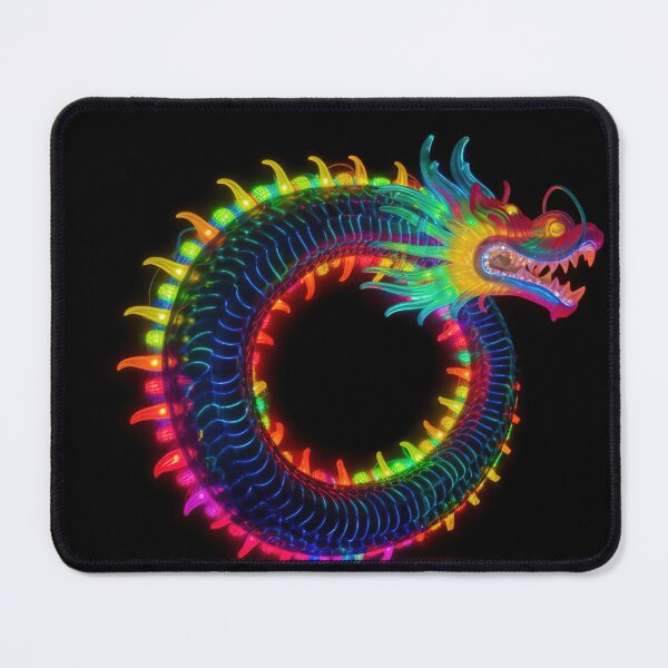 Item preview, Dragon made of rainbow colored lights 10 designed and sold by jetaiart.