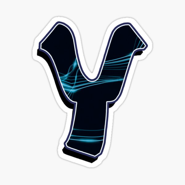 Letter Y - Black/Blue lines Sticker