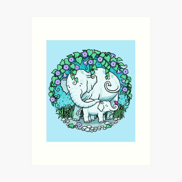 Elephant Baby and Mother_ - High quality Poster - Photowall