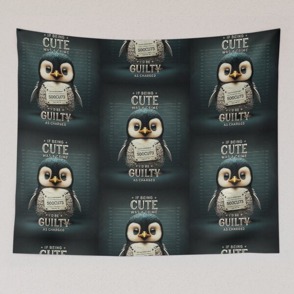 Item preview, If Being Cute Was A Crime, I'd Be Guilty As Charged. Cute penguin mugshot. designed and sold by HappyPrompt.