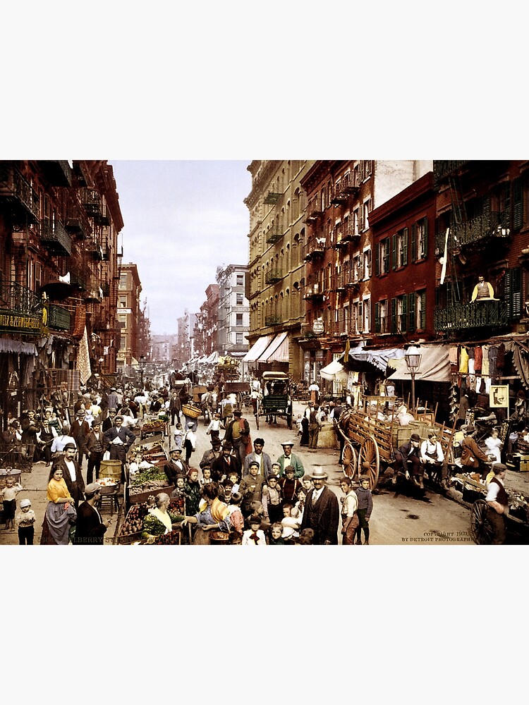Discover New York City  Little Italy  Mulberry Street Premium Matte Vertical Poster