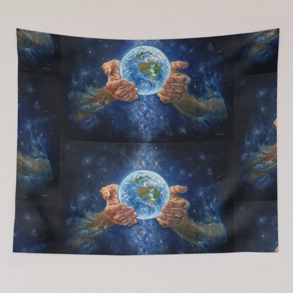 Item preview, Heal the world / Holding the world in your hand / Protect Gaia / Environmental protection / Care for your future oilpainting artwork designed and sold by Lotusalchemy.