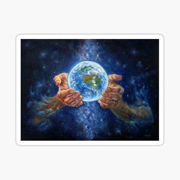 Item preview, Heal the world / Holding the world in your hand / Protect Gaia / Environmental protection / Care for your future oilpainting artwork designed and sold by Lotusalchemy.