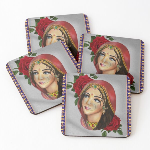Item preview, Pakistani Truck Art Style Woman With Roses designed and sold by Hints-of-Home.