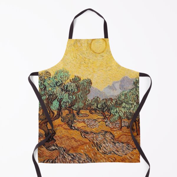 Aperçu de l'œuvre Oliviers avec ciel jaune et soleil par Van Gogh créée et vendue par tomorrowsart.