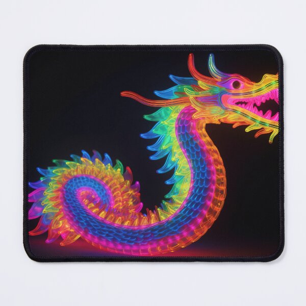 Item preview, Dragon made of rainbow colored lights 11 designed and sold by jetaiart.