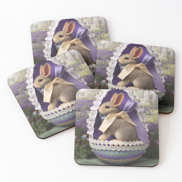 Item preview, Cute Bunny Rabbit in Beautifully Decorated Easter Egg in a Spring Garden designed and sold by DreamyEscapism.