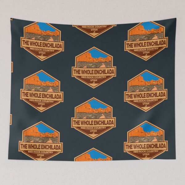 Item preview, The Whole Enchilada Trail Utah Travel Art Badge designed and sold by KrisSidDesigns.