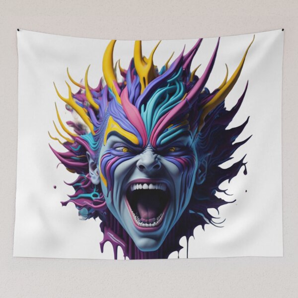 Aperçu de l'œuvre Psycho Head #17 Part of the Psycho Heads Collection créée et vendue par Psychedelic Psychos.