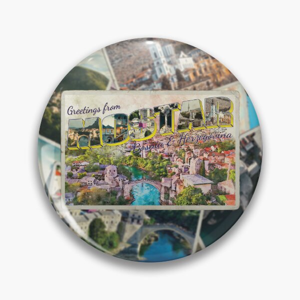 Item preview, Greetings from Mostar in Bosna and Herzegovina Vintage style retro design designed and sold by DeveloperProp0.