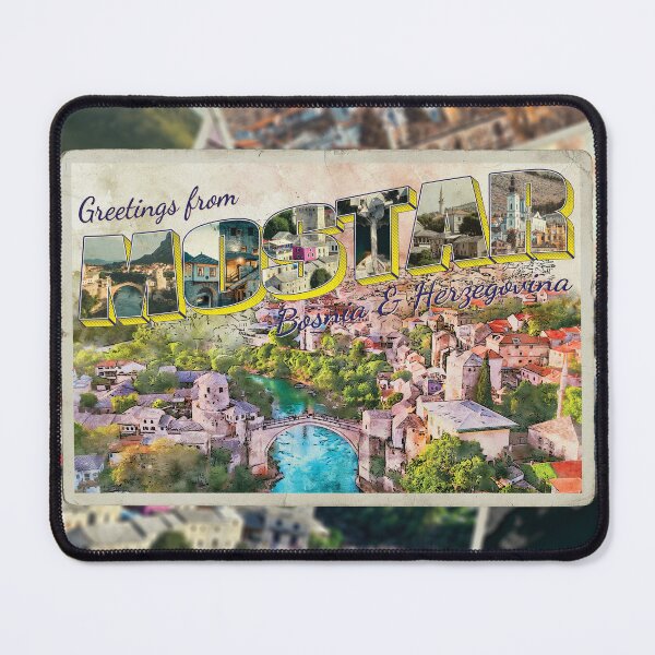 Item preview, Greetings from Mostar in Bosna and Herzegovina Vintage style retro design designed and sold by DeveloperProp0.