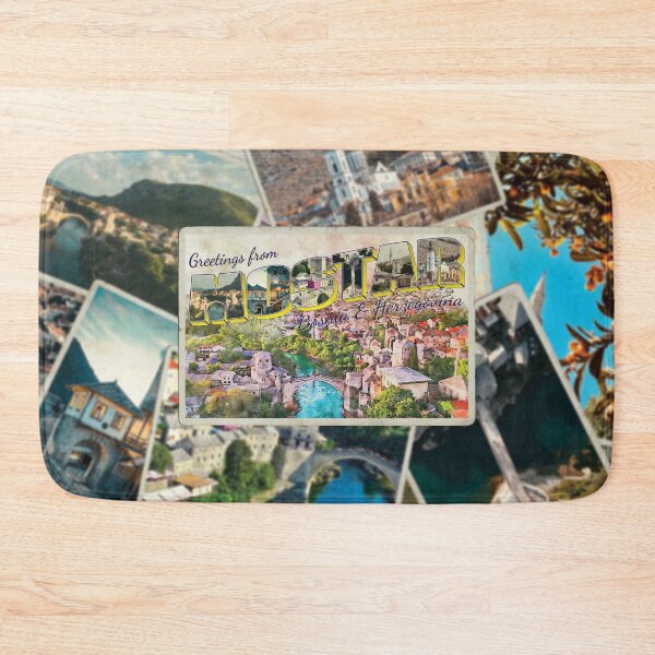 Item preview, Greetings from Mostar in Bosna and Herzegovina Vintage style retro design designed and sold by DeveloperProp0.