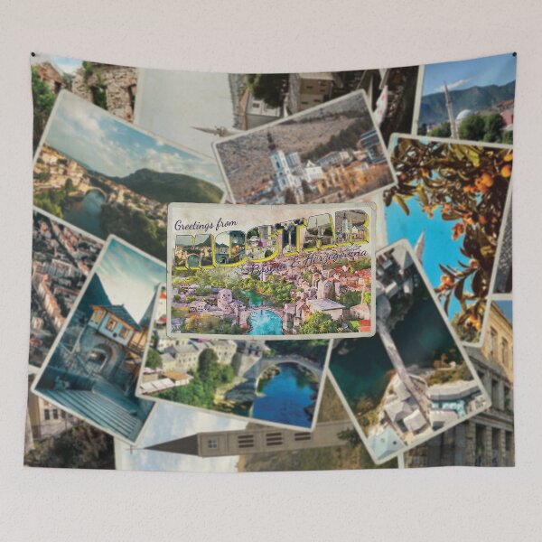 Item preview, Greetings from Mostar in Bosna and Herzegovina Vintage style retro design designed and sold by DeveloperProp0.