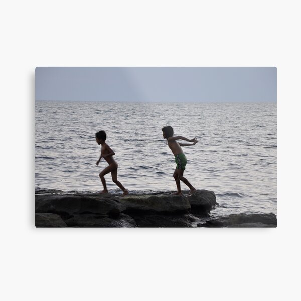 Beach Kids Metal Print