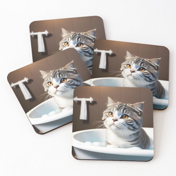 Item preview, Cat Taking a Bath - Modern Digital Art designed and sold by Ai-michiart.