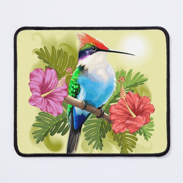 Item preview, Hummingbird resting and Hibiscuses designed and sold by BluedarkArt.