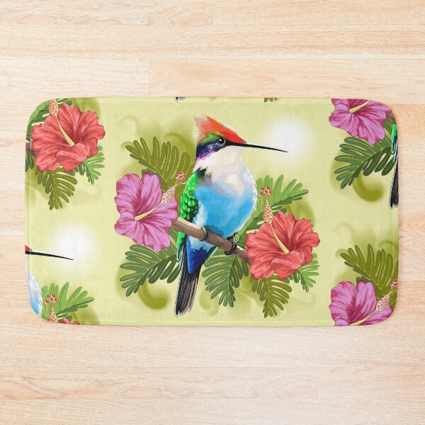 Item preview, Hummingbird resting and Hibiscuses designed and sold by BluedarkArt.