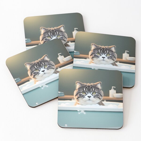 Item preview, Cat Taking a Bath - Modern Digital Art designed and sold by Ai-michiart.