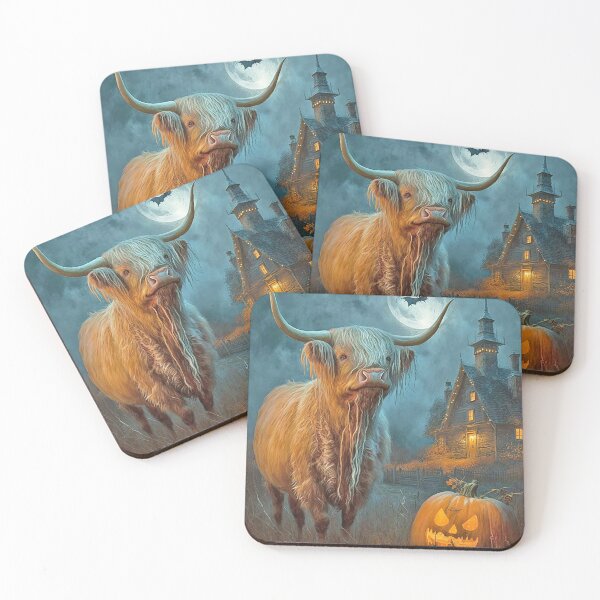 Item preview, Highland Cow Halloween Card designed and sold by candiscamera.