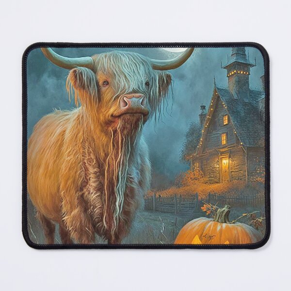 Item preview, Highland Cow Halloween Card designed and sold by candiscamera.