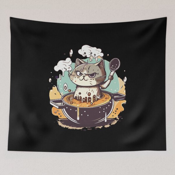 Item preview, Funny cat cooking soup designed and sold by Pixelish.