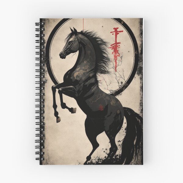 Aperçu de l'œuvre Un cheval noir puissant créée et vendue par FireFXStudio.