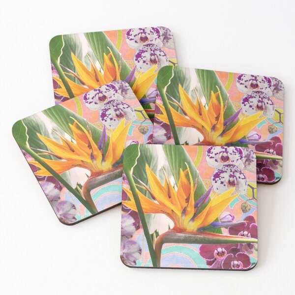 Item preview, Gorgeous strelitzia with orchids - exotic collage designed and sold by MarionsArt.