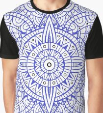 Blue star pattern. Mirror symmetry: vertical and horizontal axes Graphic T-Shirt