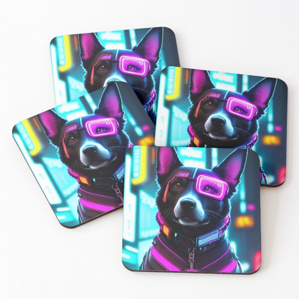Item preview, Cyberpunk Dog Sci Fi Art designed and sold by CyberArtWorld.
