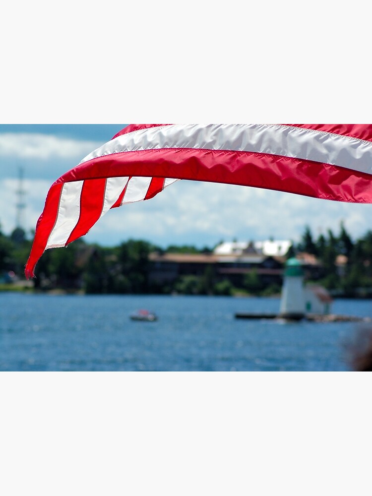 Thumbnail 7 of 7, Framed Art Print, American flag flying on a boat designed and sold by EightBuffalo.