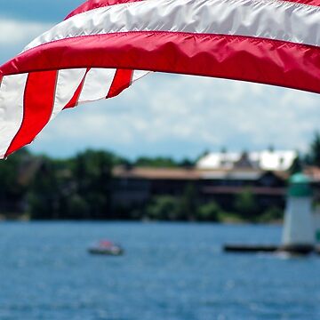 Artwork thumbnail, American flag flying on a boat by EightBuffalo
