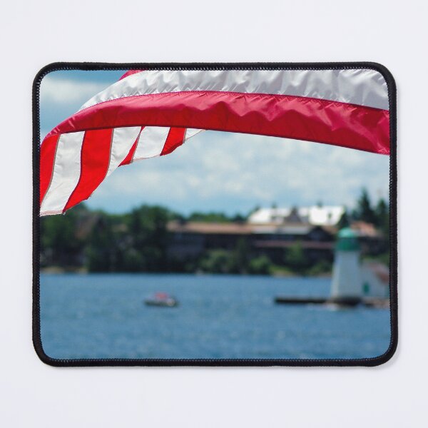 Item preview, American flag flying on a boat designed and sold by EightBuffalo.