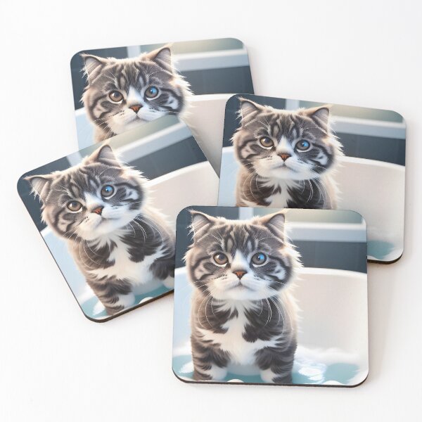 Item preview, Cat Taking a Bath - Modern Digital Art designed and sold by Ai-michiart.