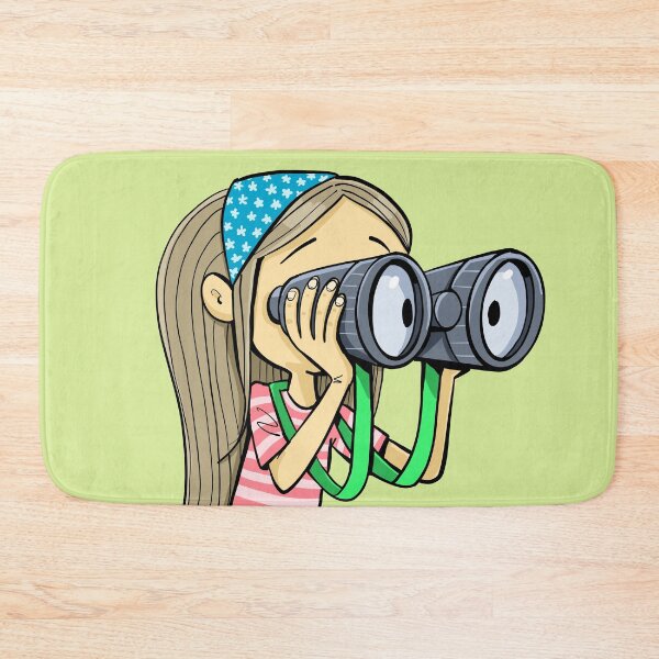 Item preview, girl looks carefully into the distance with binoculars designed and sold by duxpavlic.