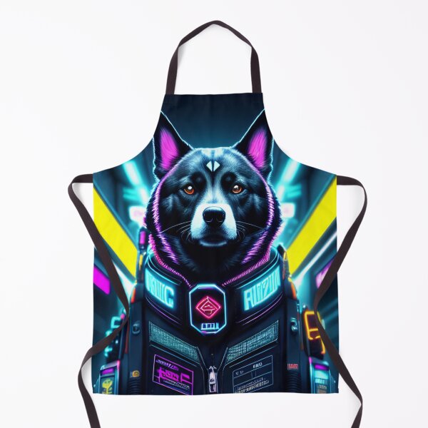 Item preview, Futuristic dog Neon Sci fi Art designed and sold by CyberArtWorld.