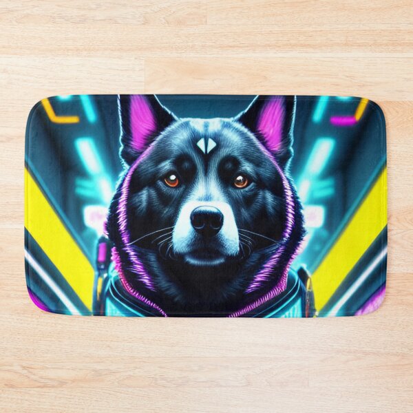 Item preview, Futuristic dog Neon Sci fi Art designed and sold by CyberArtWorld.