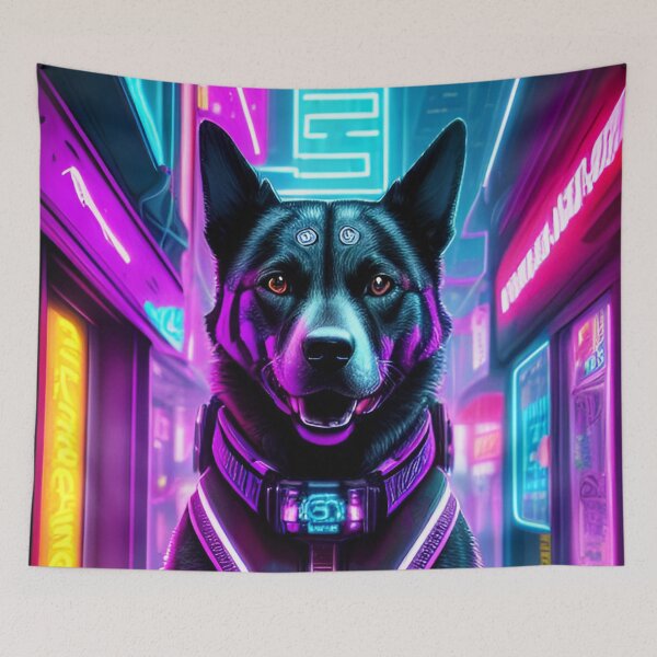 Item preview, Cyberpunk Futuristic Dog designed and sold by CyberArtWorld.