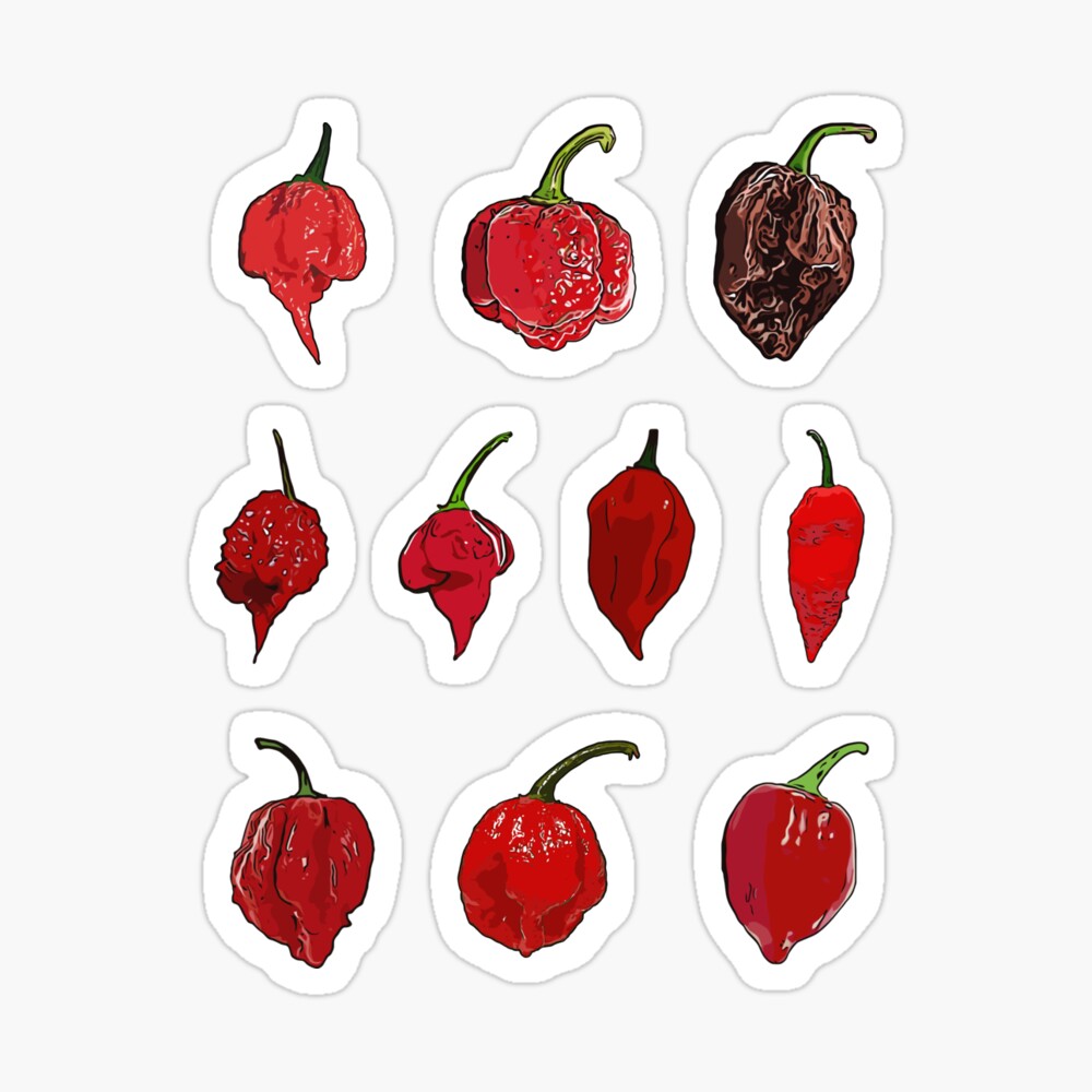 Top 10 World's Hottest Peppers Poster