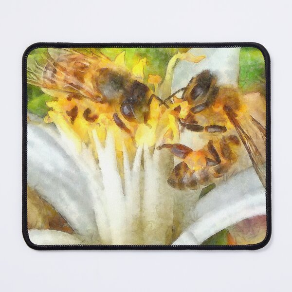 Item preview, Honey Bees On Lemon Blossom Watercolor Art designed and sold by taiche.