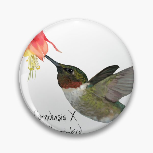 Item preview, Ruby-Throated Hummingbird X Aquilegia Canadensis designed and sold by PollinateBarrie.