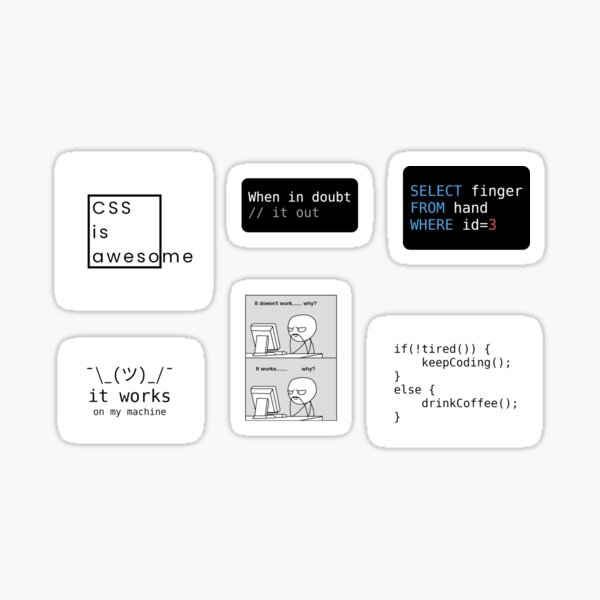 Item preview, Sticker pack for developers and programmers - memes, funny pictures designed and sold by Qwertus.