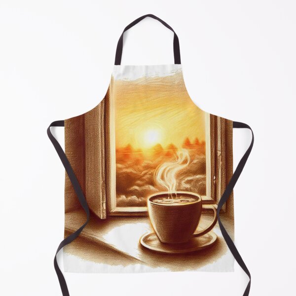 Item preview, Morning Coffee Bliss - Pencil Sketch Sunrise Design designed and sold by Saa-d.