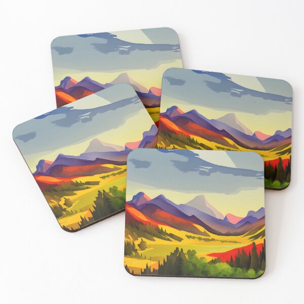 Item preview, Watercolor mountain valley designed and sold by brandway.