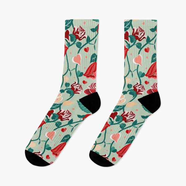 Item preview, Cute Mix Colours Rose Flowers with Green Leaves Light Green Pattern designed and sold by Moyanana.