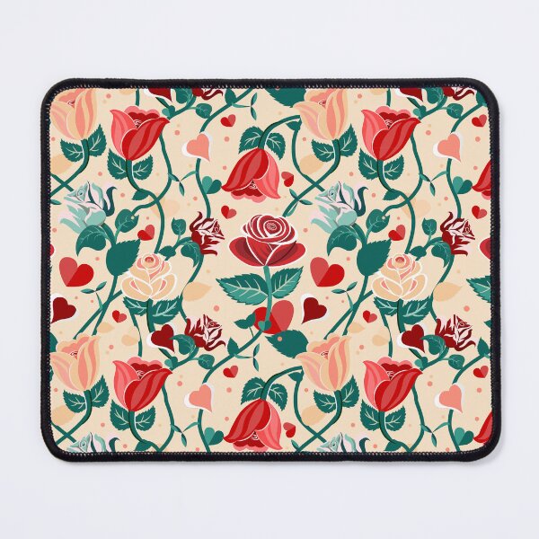 Item preview, Cute Mix Colours Rose Flowers with Green Leaves Cream Yellow Pattern designed and sold by Moyanana.