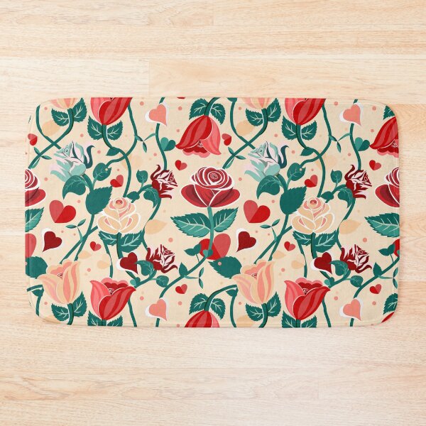 Item preview, Cute Mix Colours Rose Flowers with Green Leaves Cream Yellow Pattern designed and sold by Moyanana.