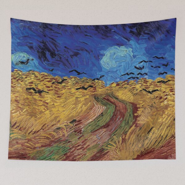 Item preview, Vincent van Gogh's Wheatfield with Crows (1890) famous landscape painting | Contrast designed and sold by Oliveirallan.