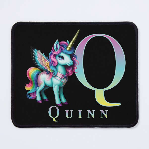 Item preview, Quinn name with a cute unicorn designed and sold by Lubellebubble20.
