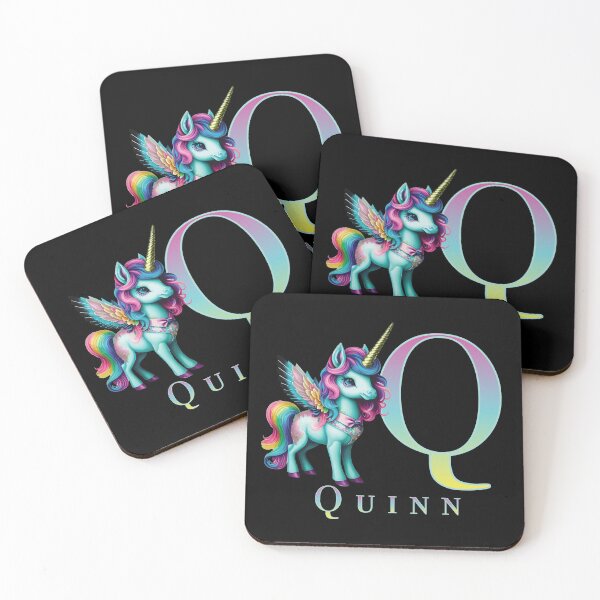 Item preview, Quinn name with a cute unicorn designed and sold by Lubellebubble20.
